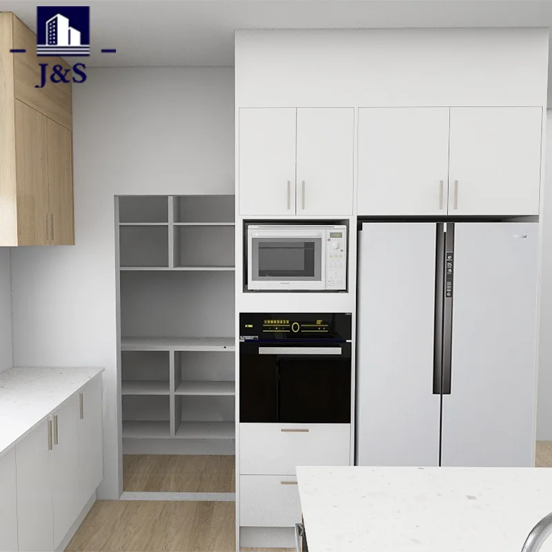 Cuisine bicolore bois et blanc